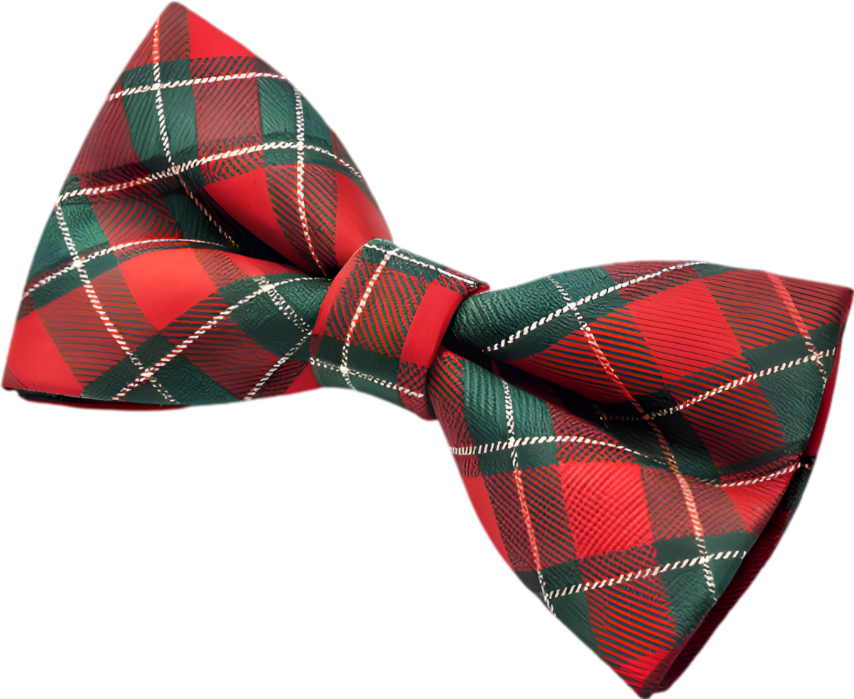 Classic Plaid Bow Tie Featuring Scottish Tartan Pattern. . png