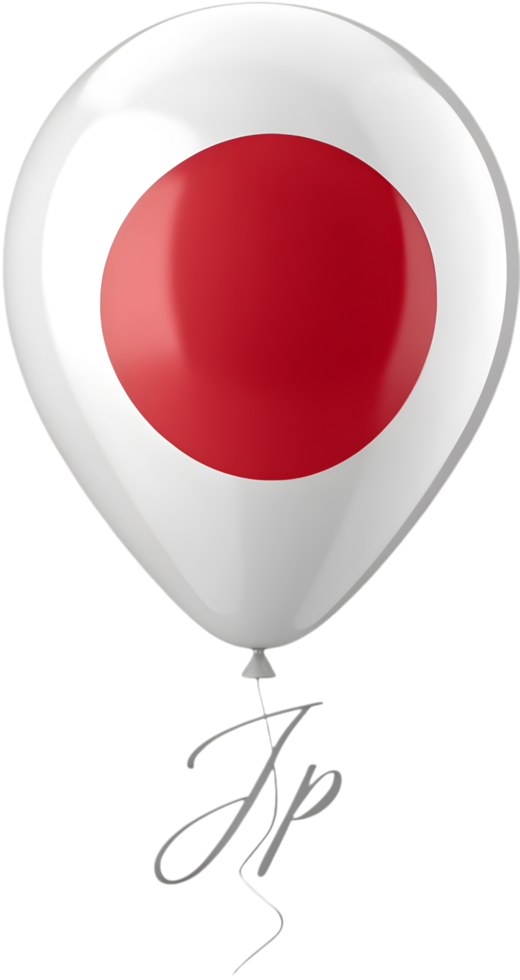Stylish Japan Balloon for Festive and Patriotic Decorations. . png