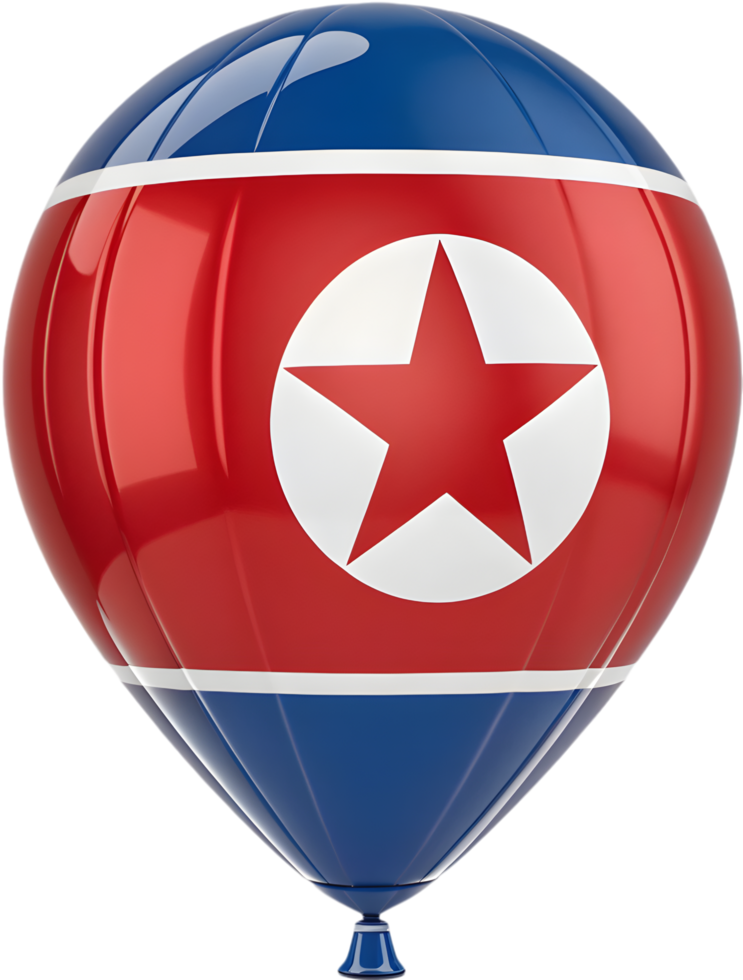 North Korea Flag Balloon for Patriotic Celebration Events. . png