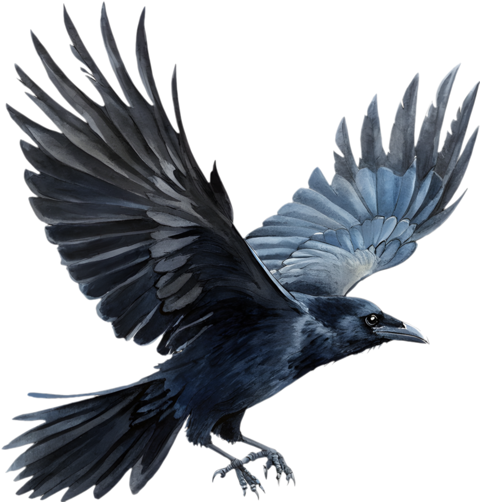 Artistic Crow Clipart with Modern Brushstroke Art Design