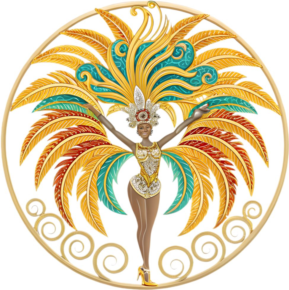Rio de Janeiro Carnival Festival Logo Featuring Samba Spirit. . png