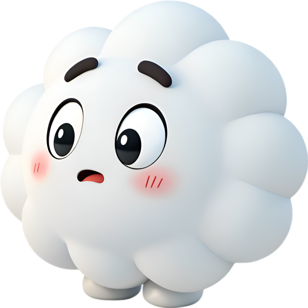 Cartoon Cloud with Overreacting Faces and Exaggerated Emotions. . png