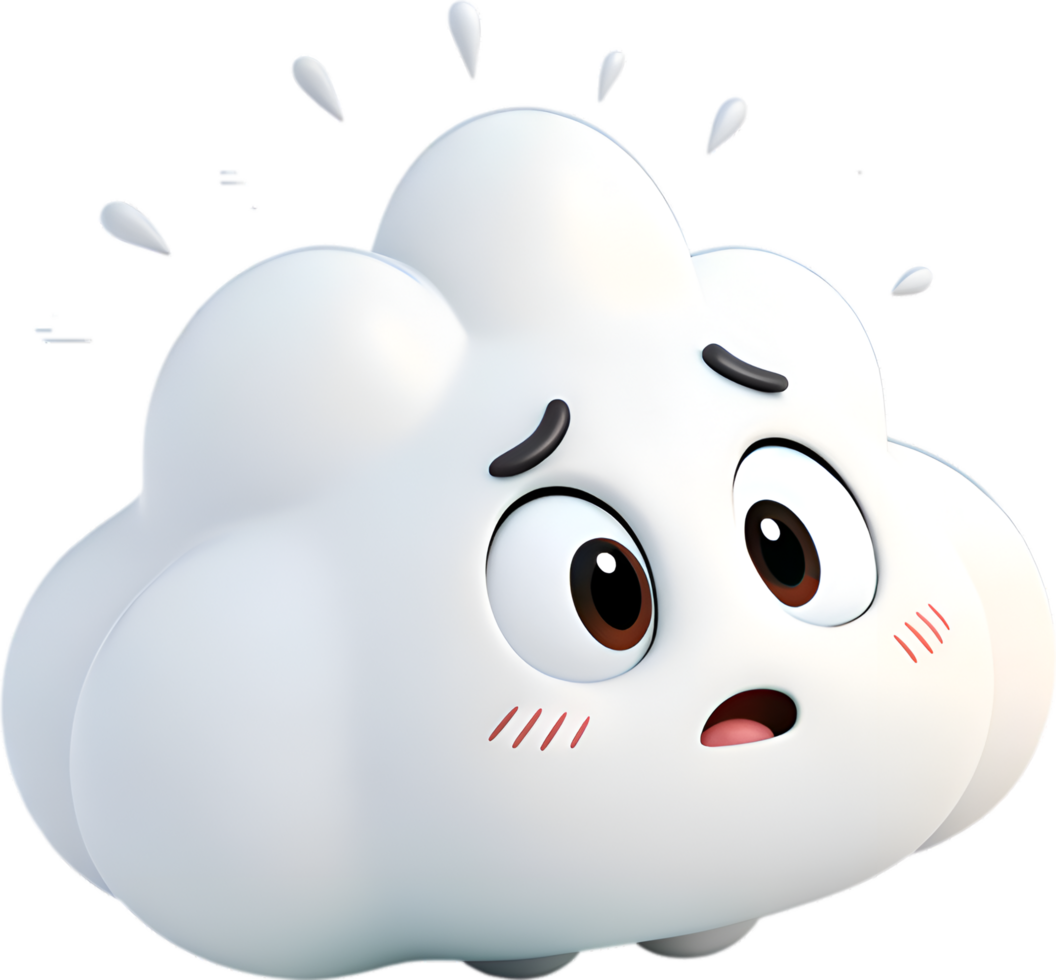 Expressive Cartoon Cloud with Over-exaggerated Faces and Emotions. . png