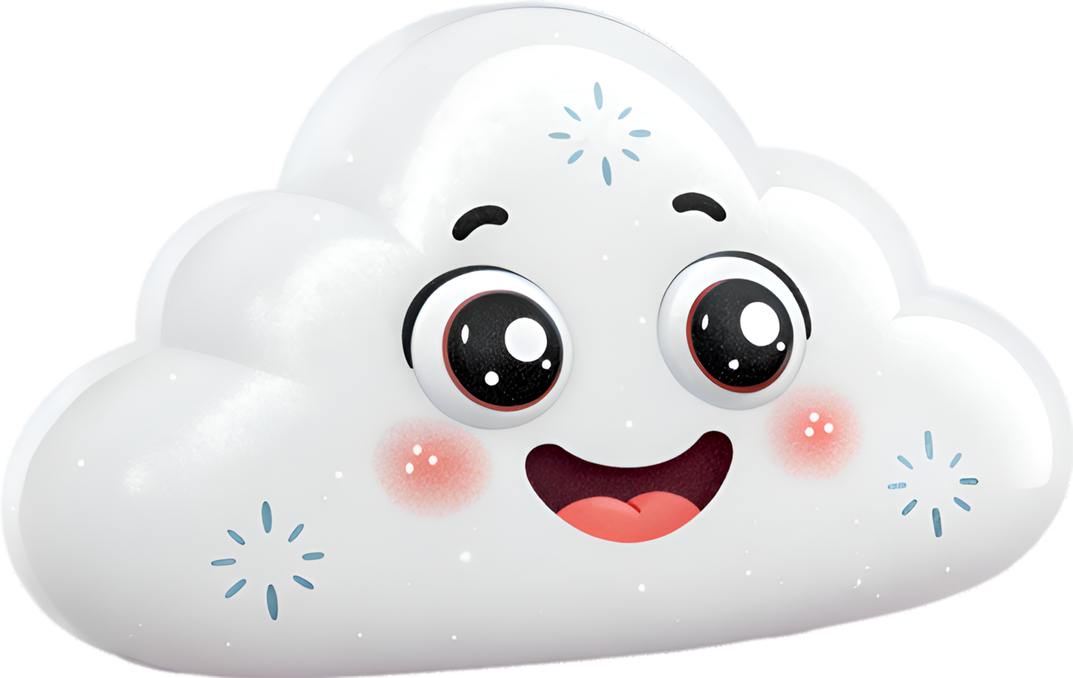 Humorous Cartoon Cloud with Emotional Overreaction and Facial Expression. . png