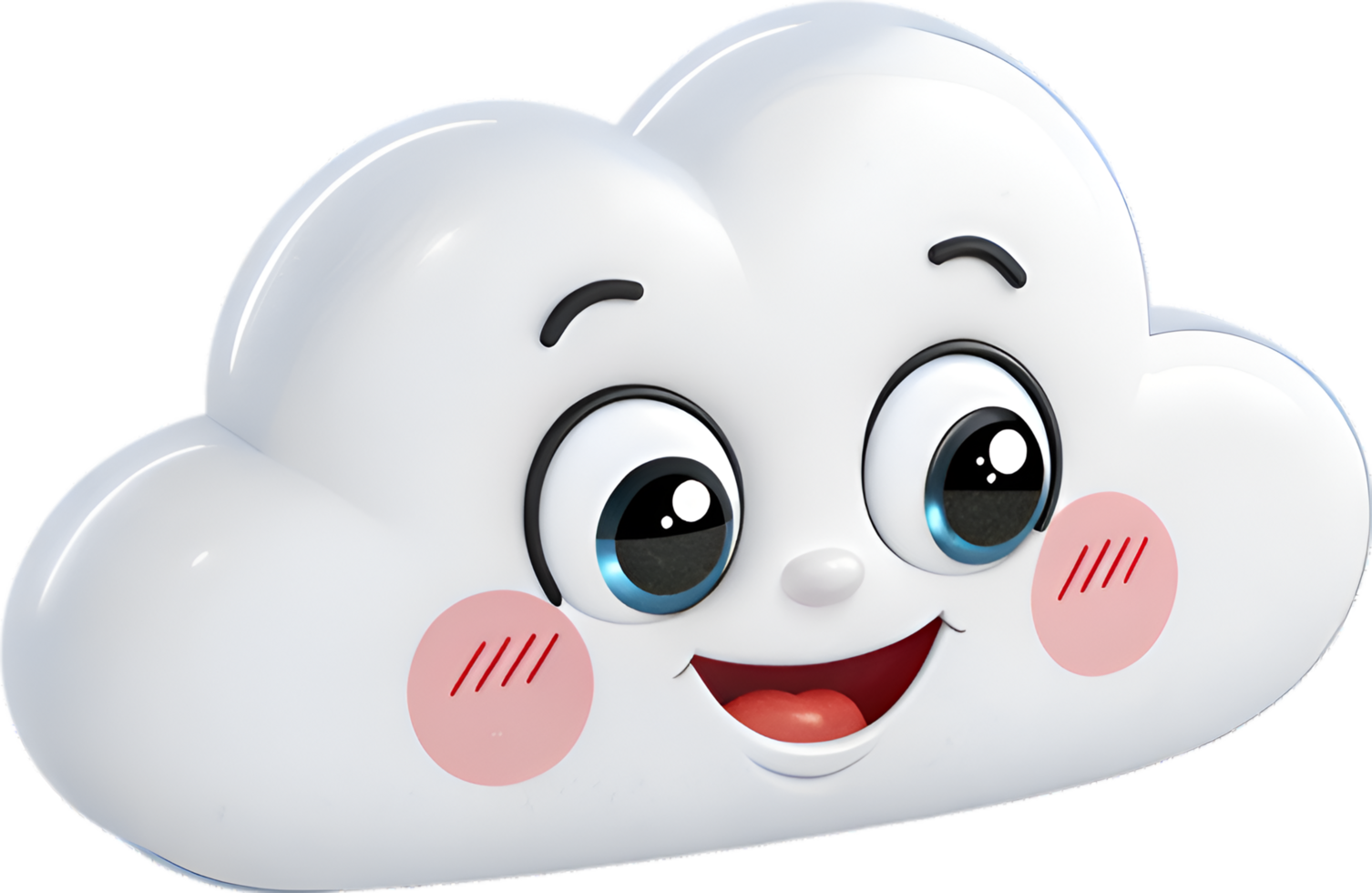 Cartoon Cloud Character with Dramatic Overreaction and Exaggerated Faces. . png