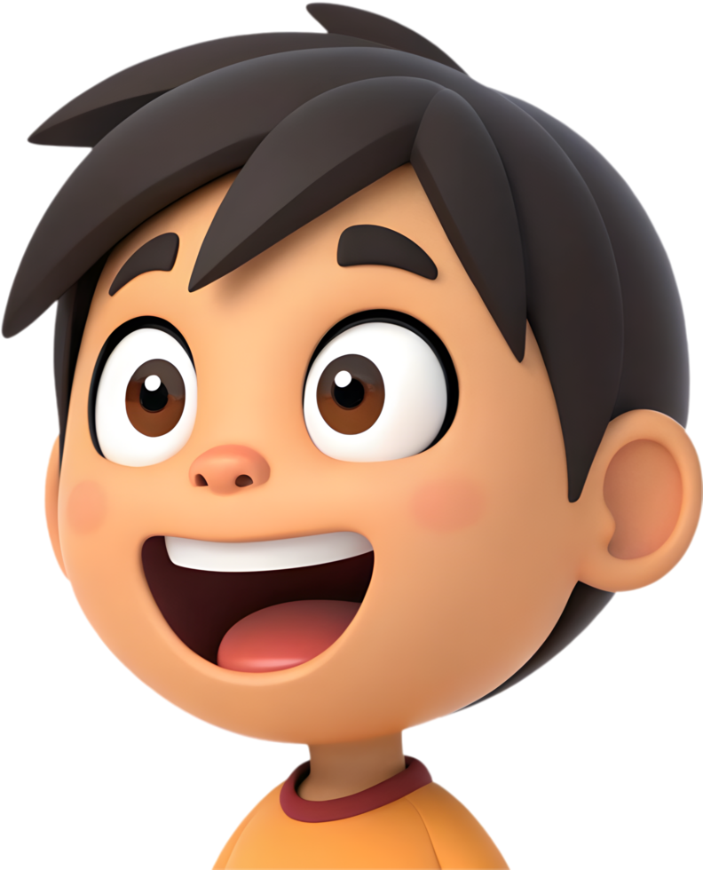 Lively Boy Emoji with Happy and Expressive Faces for Clipart. . png