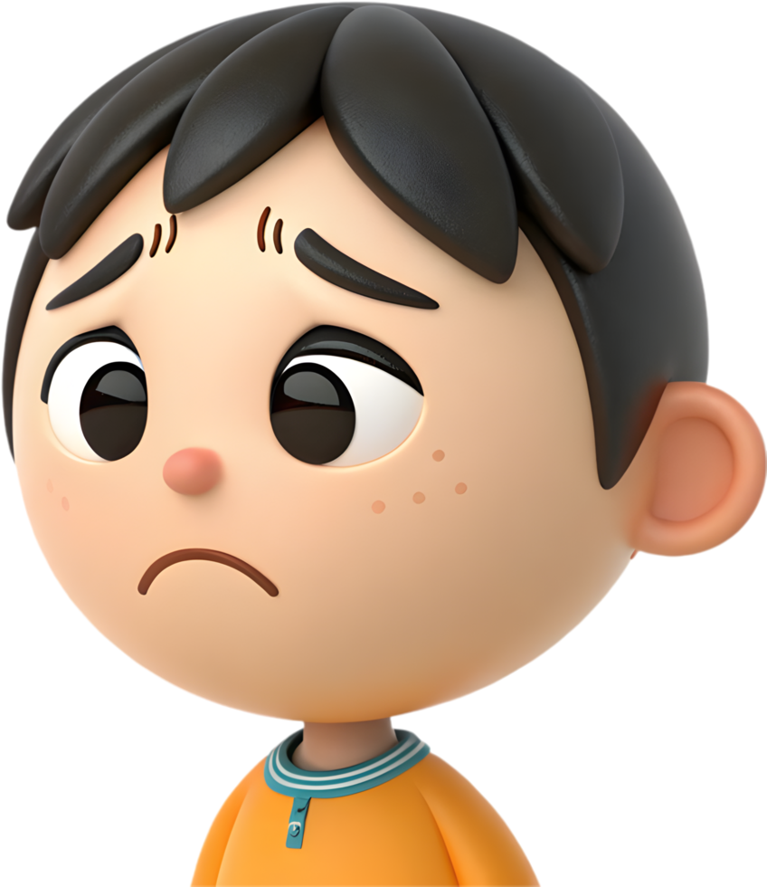 Animated Boy Icon Featuring Exaggerated Emotions for Expressive Clipart. . png
