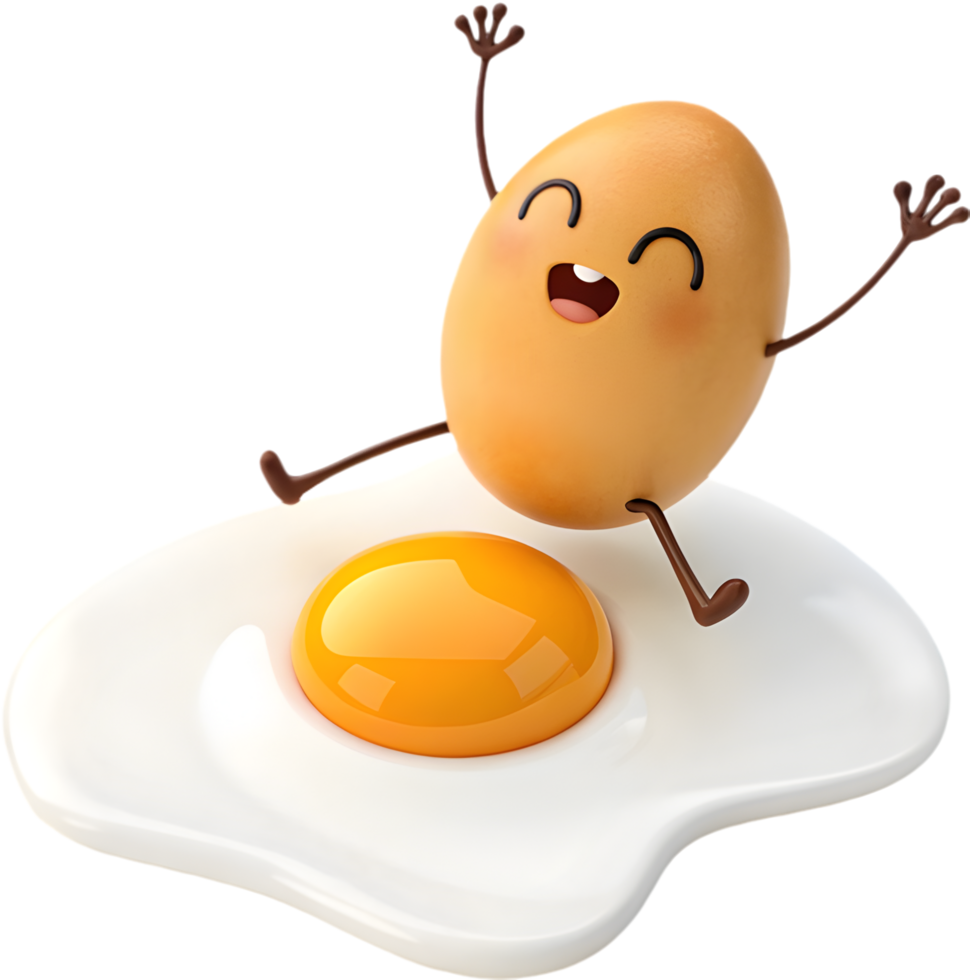 Fun Cartoon Egg Design with Playful Expression for Creative Clipart. . png