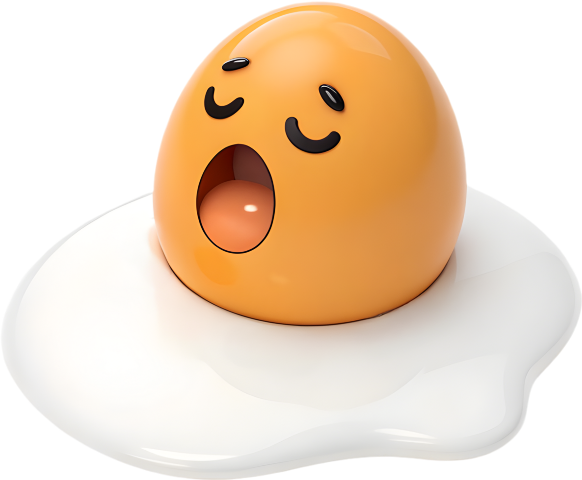 Playful Cartoon Egg with Fun Expression for Fun Clipart. . png