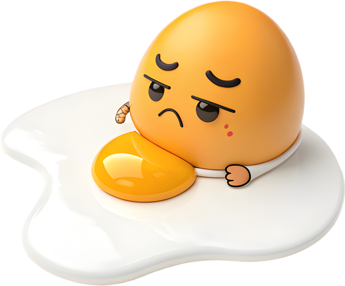 Playful Egg Character with Fun Expression for Cute Clipart. . png