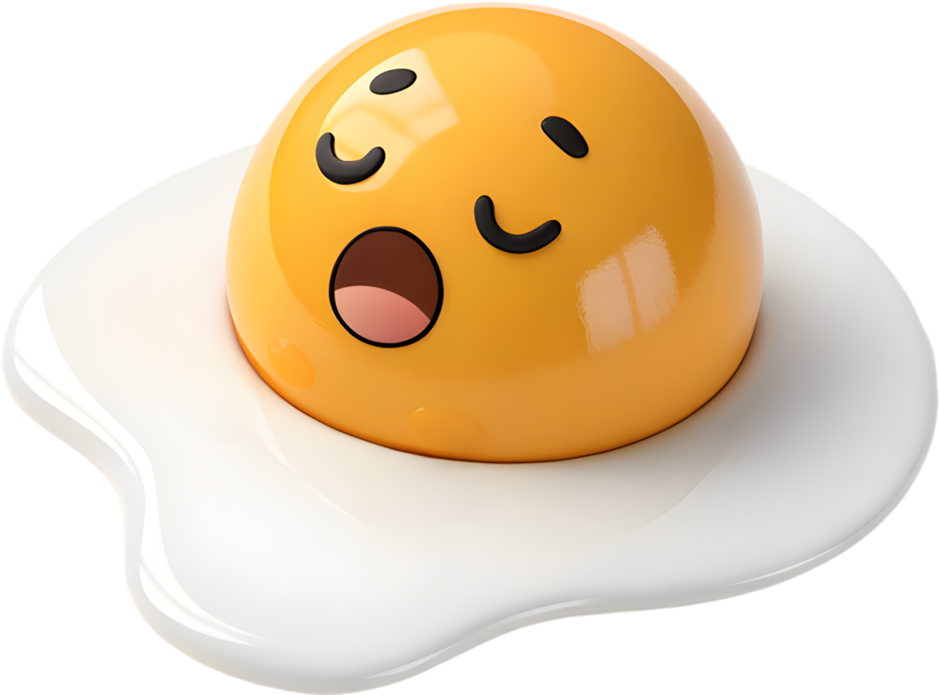 Cute Egg Design with Playful Expression for Fun Clipart. . png
