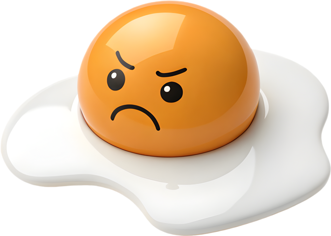 Adorable Egg with Playful Expression for Creative Clipart Projects. . png