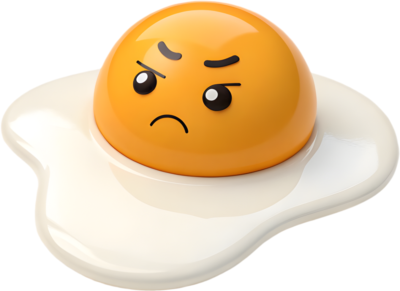 Playful Cartoon Egg Design with Fun Expression for Clipart. . png