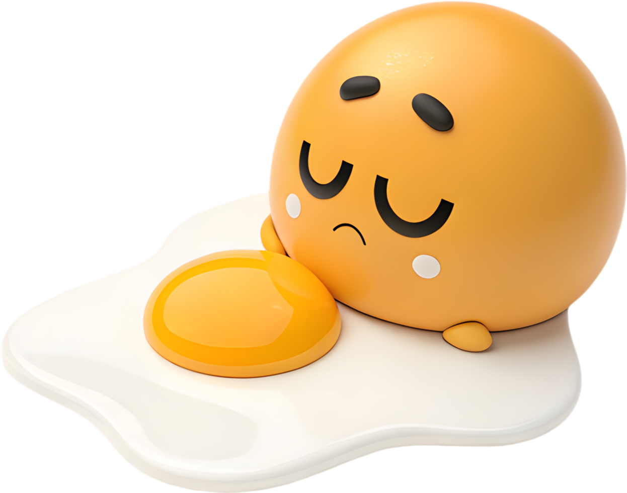 Cute Egg Character with Playful Expression for Fun Illustrations. . png