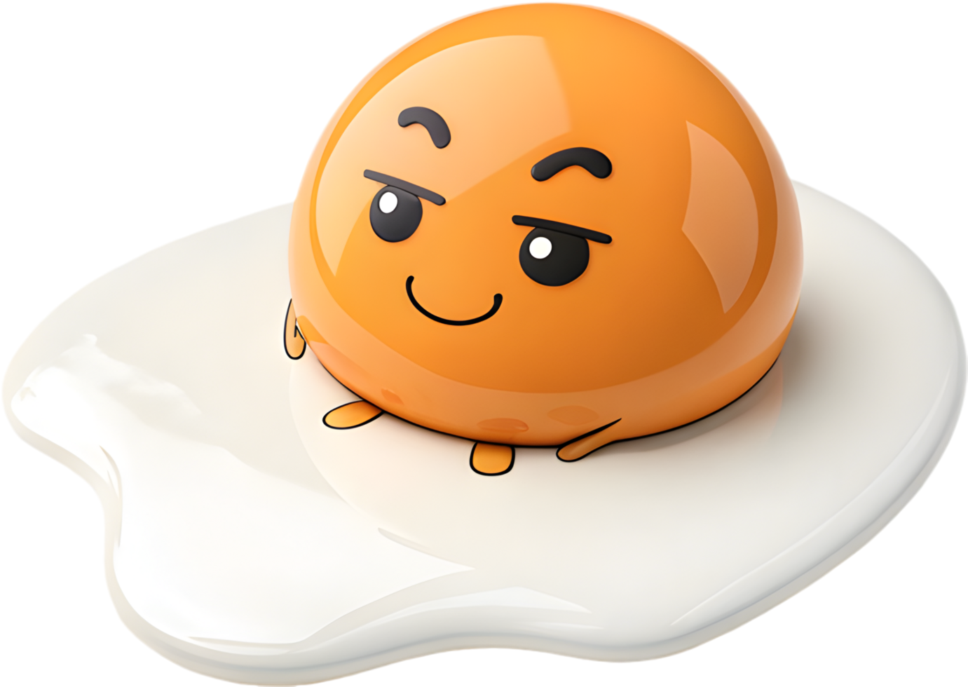 Charming Egg Emoji with Fun Expression for Playful Clipart. . png