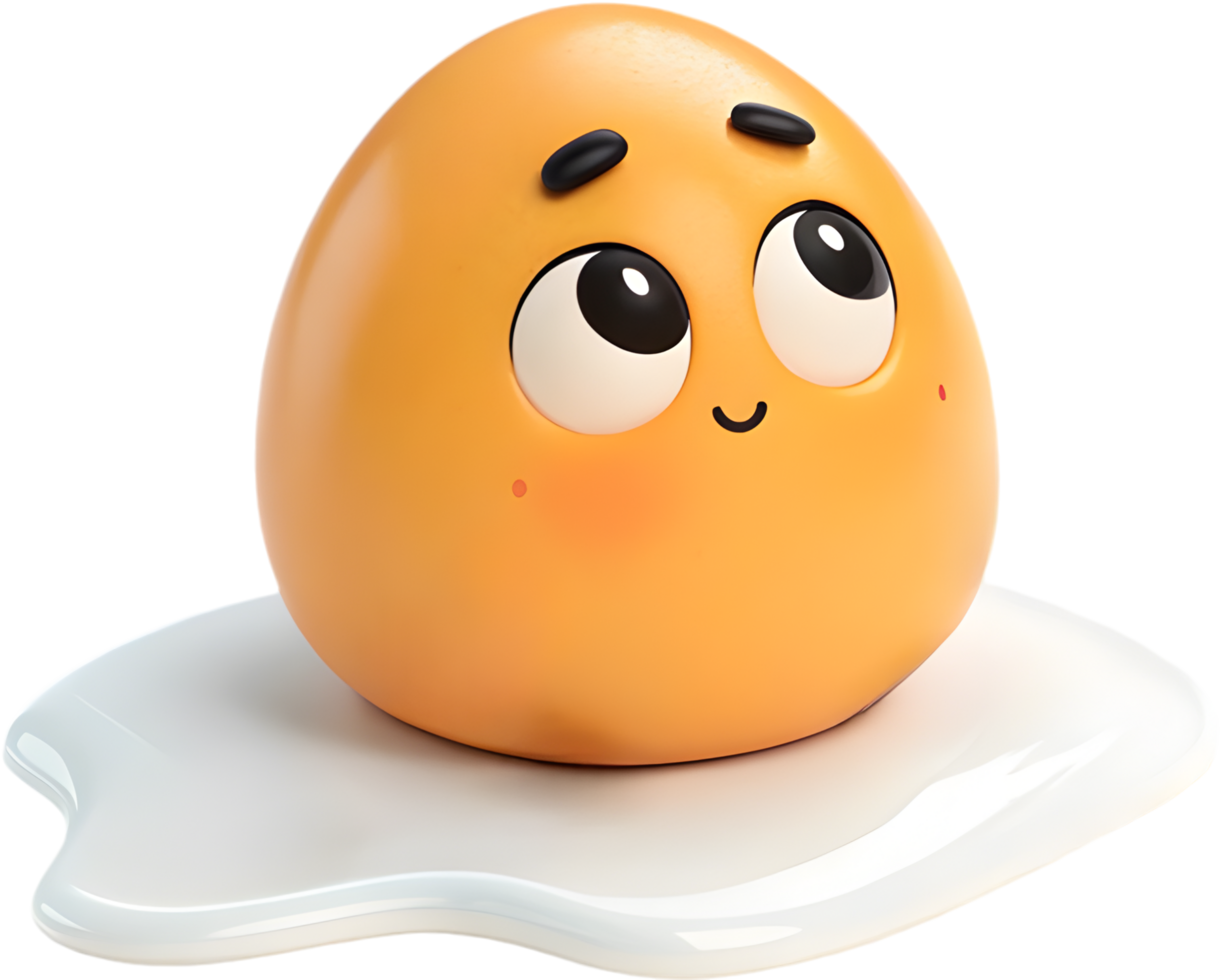 Cartoon Egg with Playful Expression for Fun Clipart Illustrations. . png