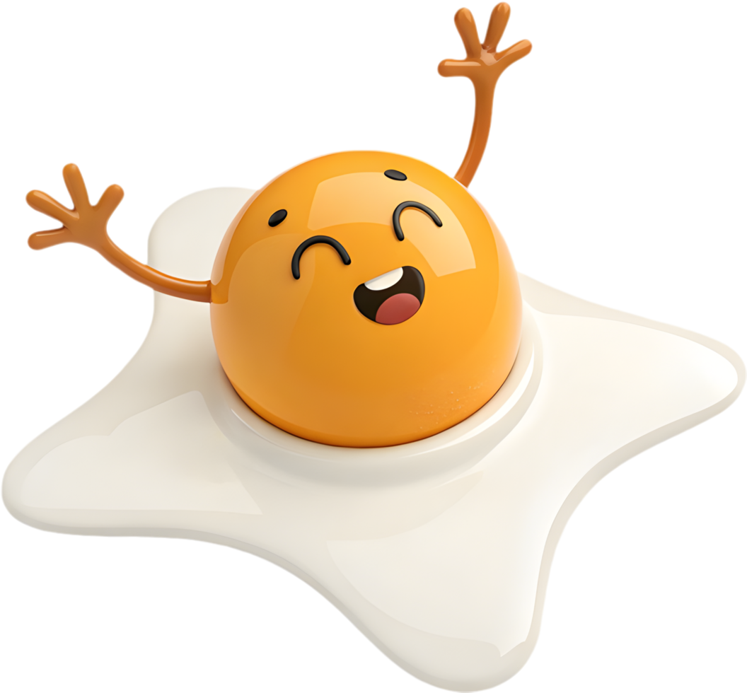 Fun and Playful Egg Design with Expressive Expression for Clipart. . png