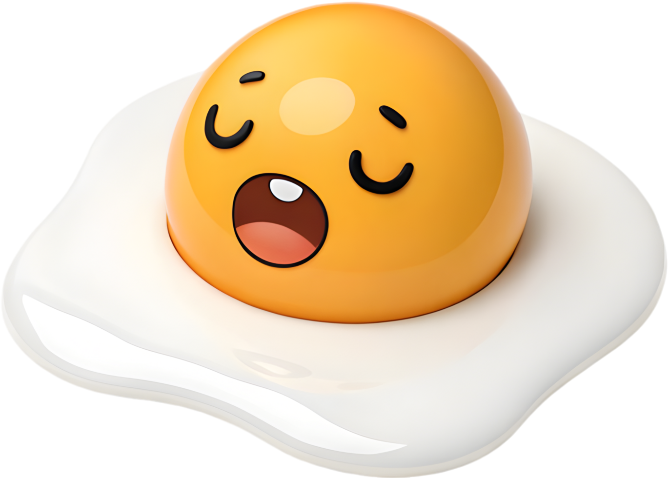 Cute Animated Egg Character with Fun Expression for Illustrations. . png