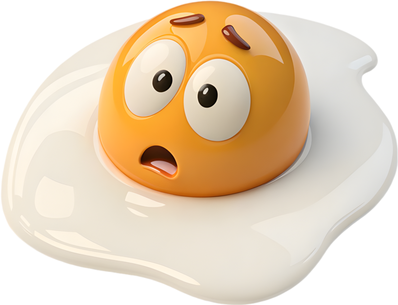 Adorable Cartoon Egg Character with Fun Playful Expression for Clipart. . png