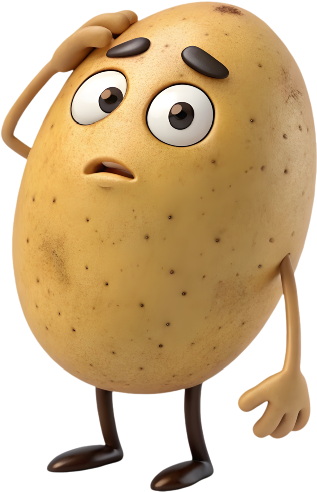 Fun and Expressive Potato Clipart for Creative Character Designs. . png