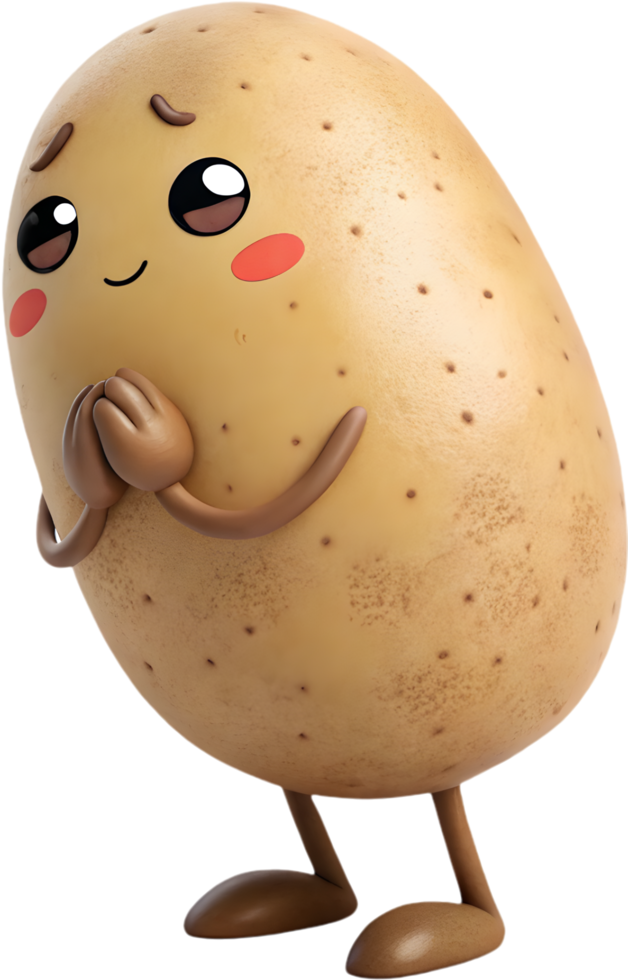 Silly and Joyful Potato Clipart for Playful Cartoon Characters. . png
