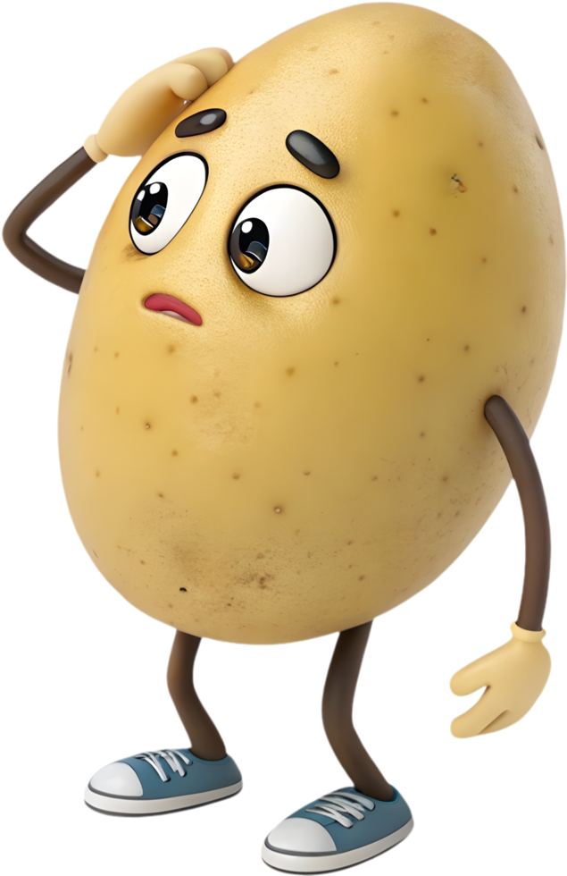 Cartoon Potato Clipart Featuring Fun and Playful Emotions. . png