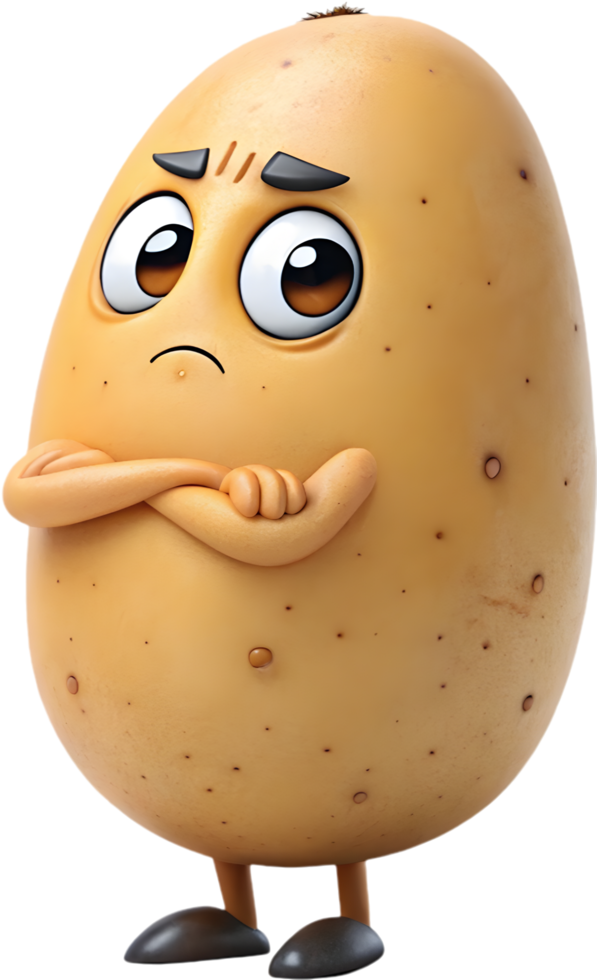 Playful and Adorable Potato Clipart with Exaggerated Faces. . png