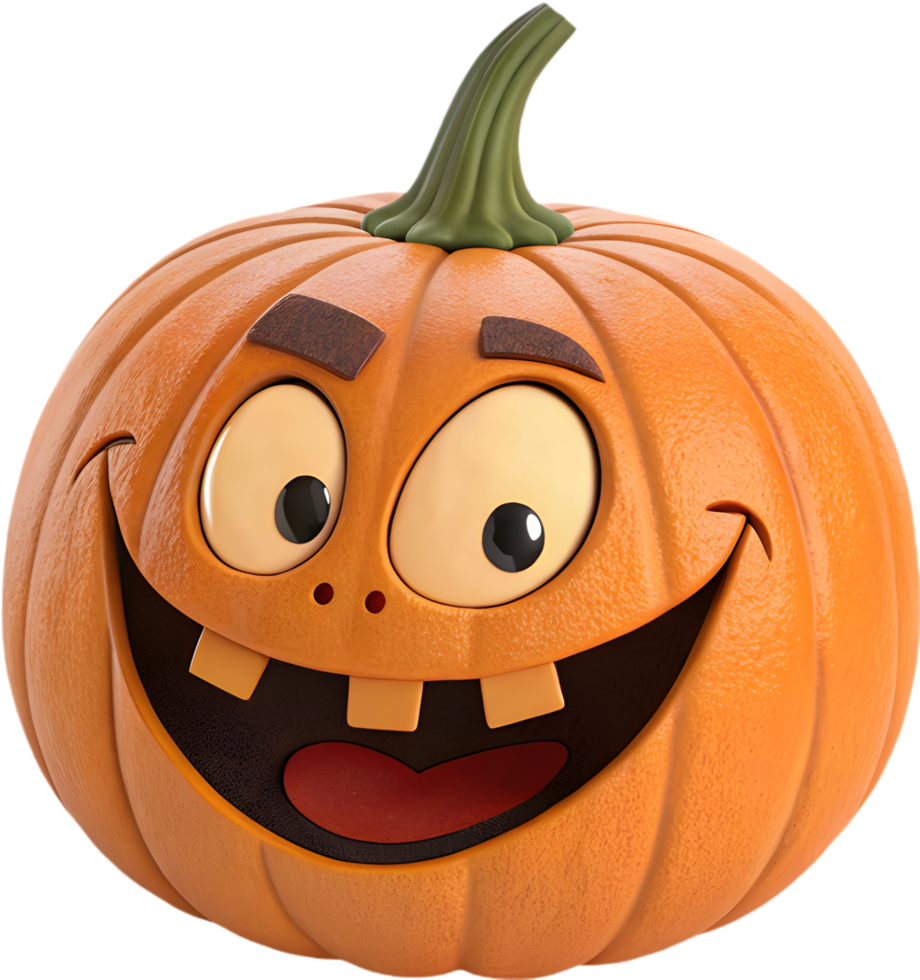Cute pumpkin character with over-the-top facial expressions for Halloween. . png