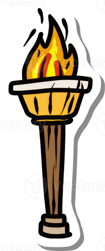 A Cartoon Illustration Of A Burning Torch png