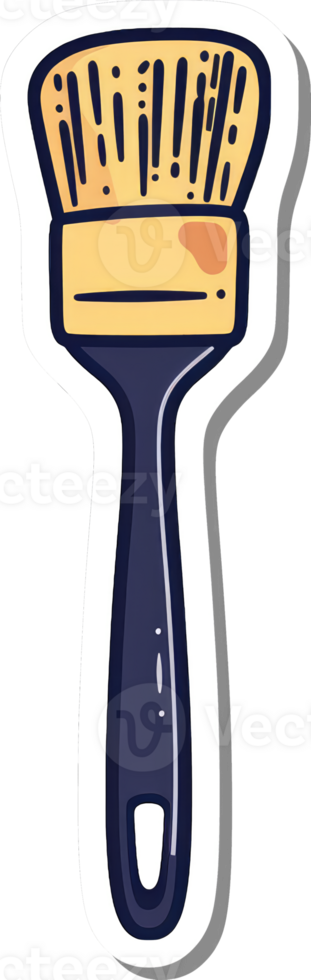 A paintbrush with a dark handle and yellow bristles png