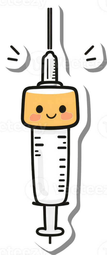 A Happy Cartoon Syringe Illustration Design png