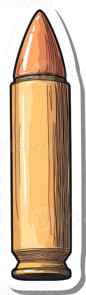 A Detailed Illustration Of A Single Bullet png