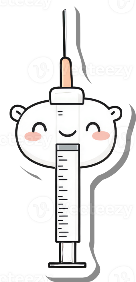 Happy Syringe Cartoon Character Medical Illustration png