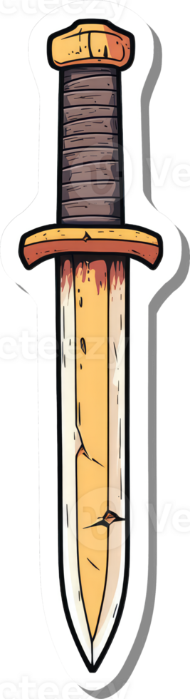 A Damaged Golden Dagger Illustration Design png