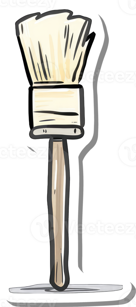 A Painting Brush With A Wooden Handle And Bristles png