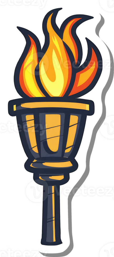 A flaming torch stands tall and bright png