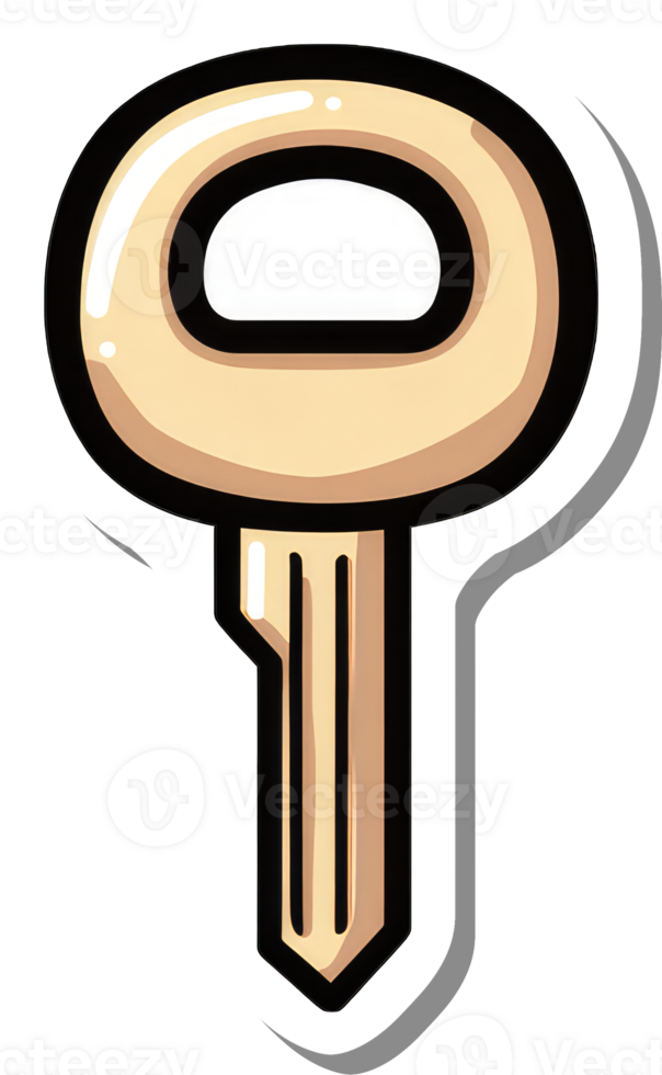 A Cartoon Illustration Of A Golden Key png