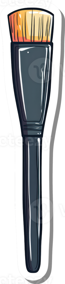 A large makeup brush with a dark handle png