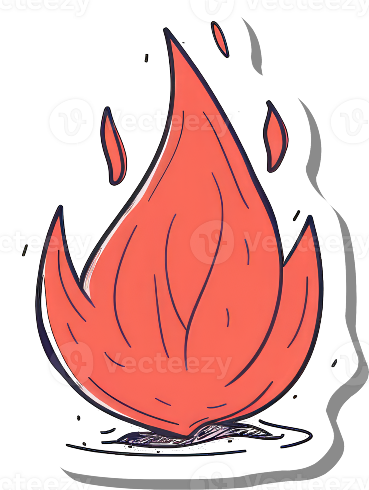 A Cartoon Illustration Of A Single Flame png