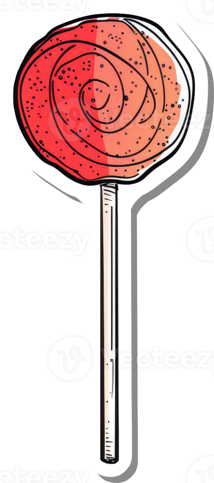 A Swirled Red And Orange Lollipop On A Stick png