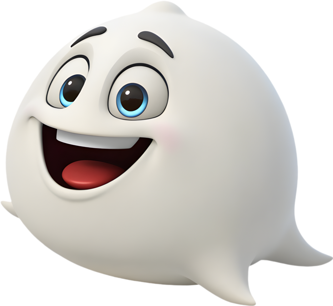 Spooky round face ghost for Halloween party designs. . png
