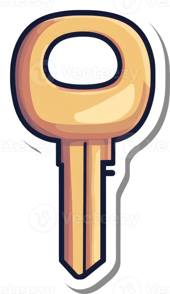 A Golden Key Illustration With A Simple Design png