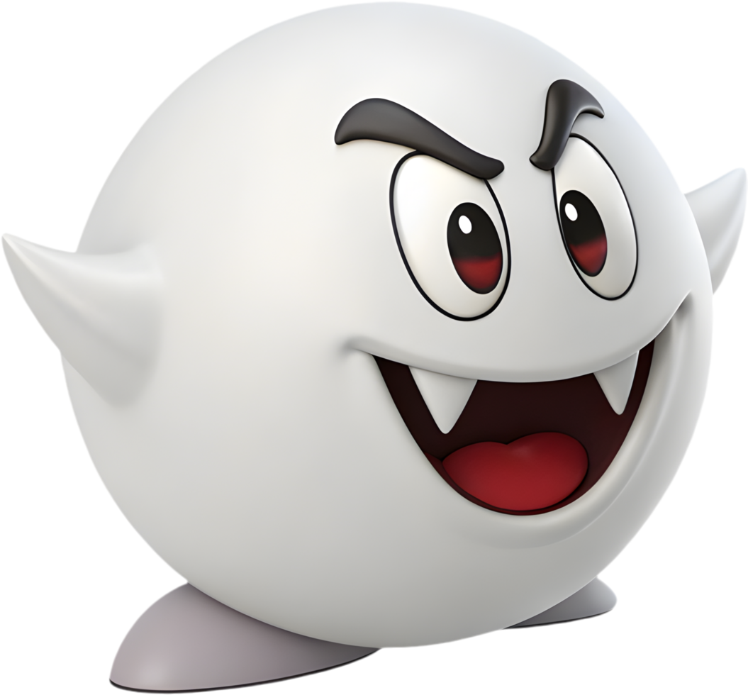 Cute smiling ghost with playful face for Halloween fun. . png