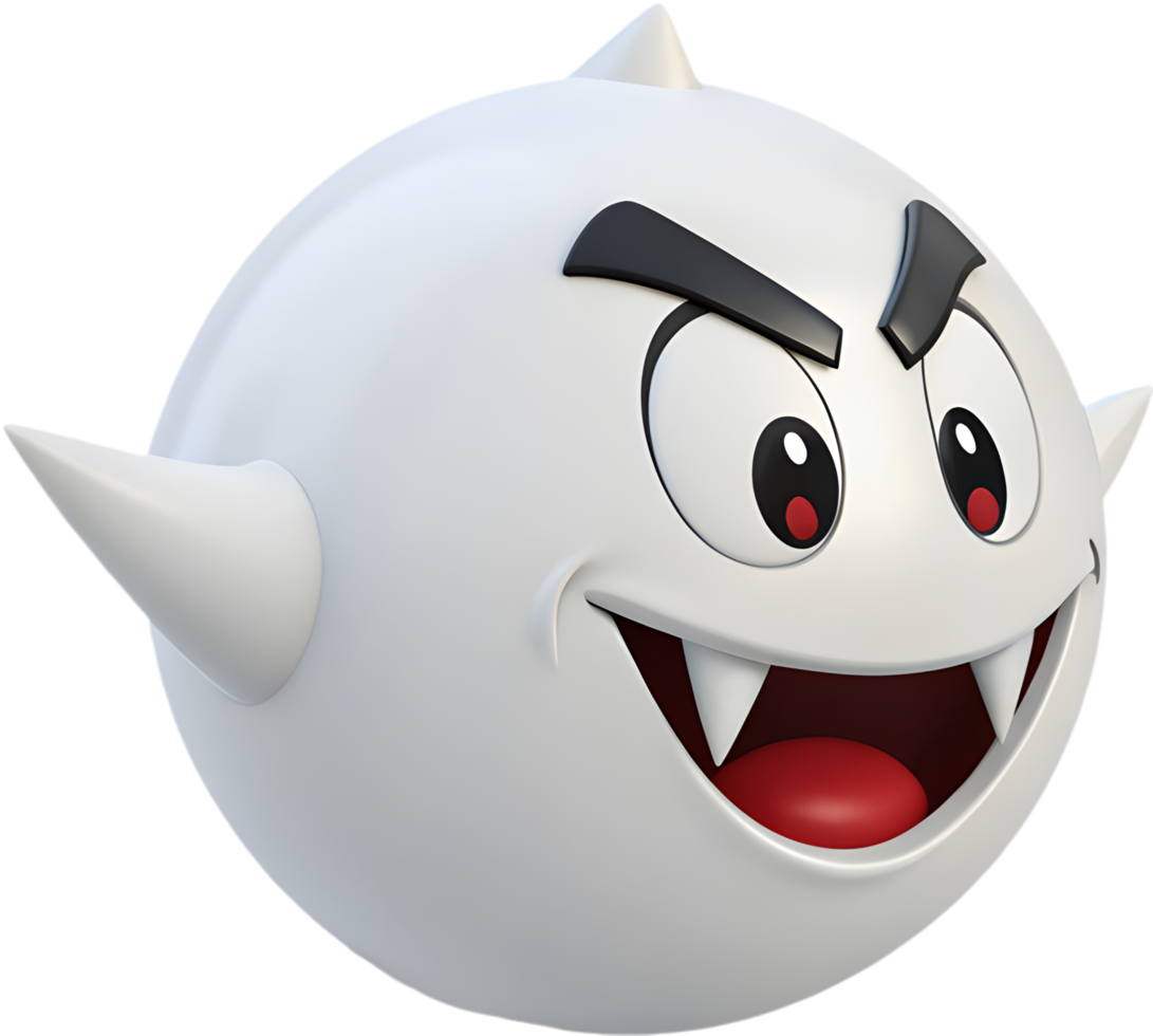 Animated Halloween ghost with a playful round face. . png