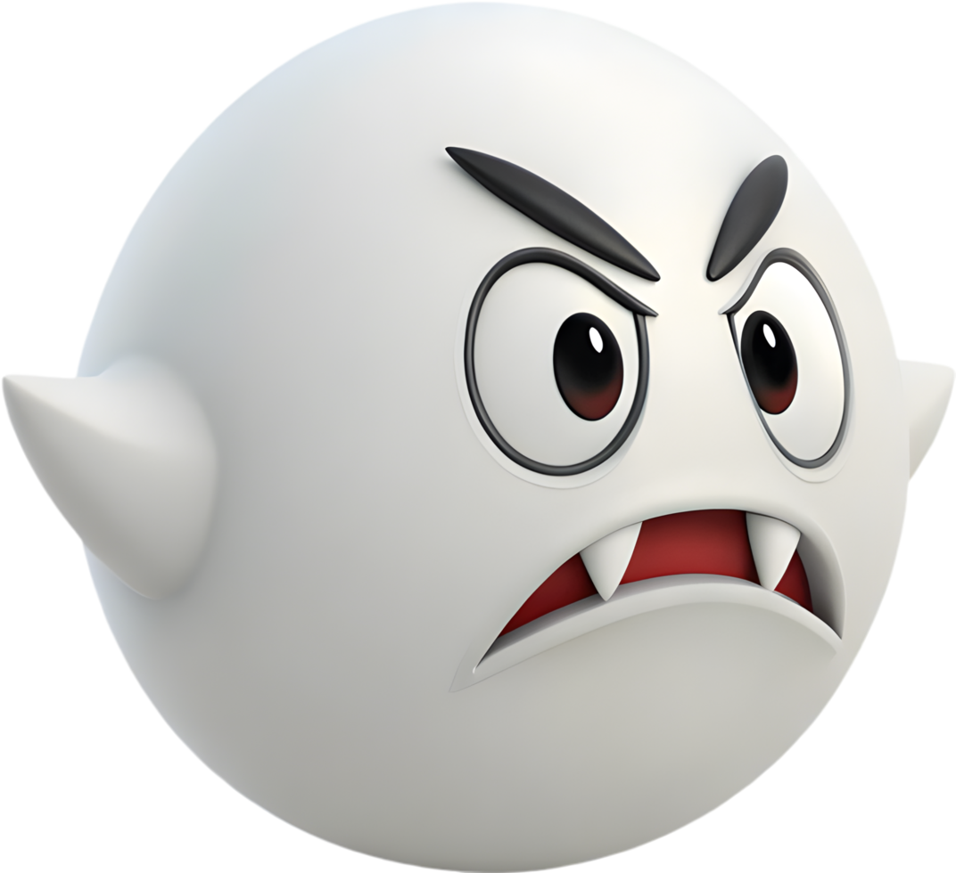 Playful ghost with a smiling round face for Halloween. . png