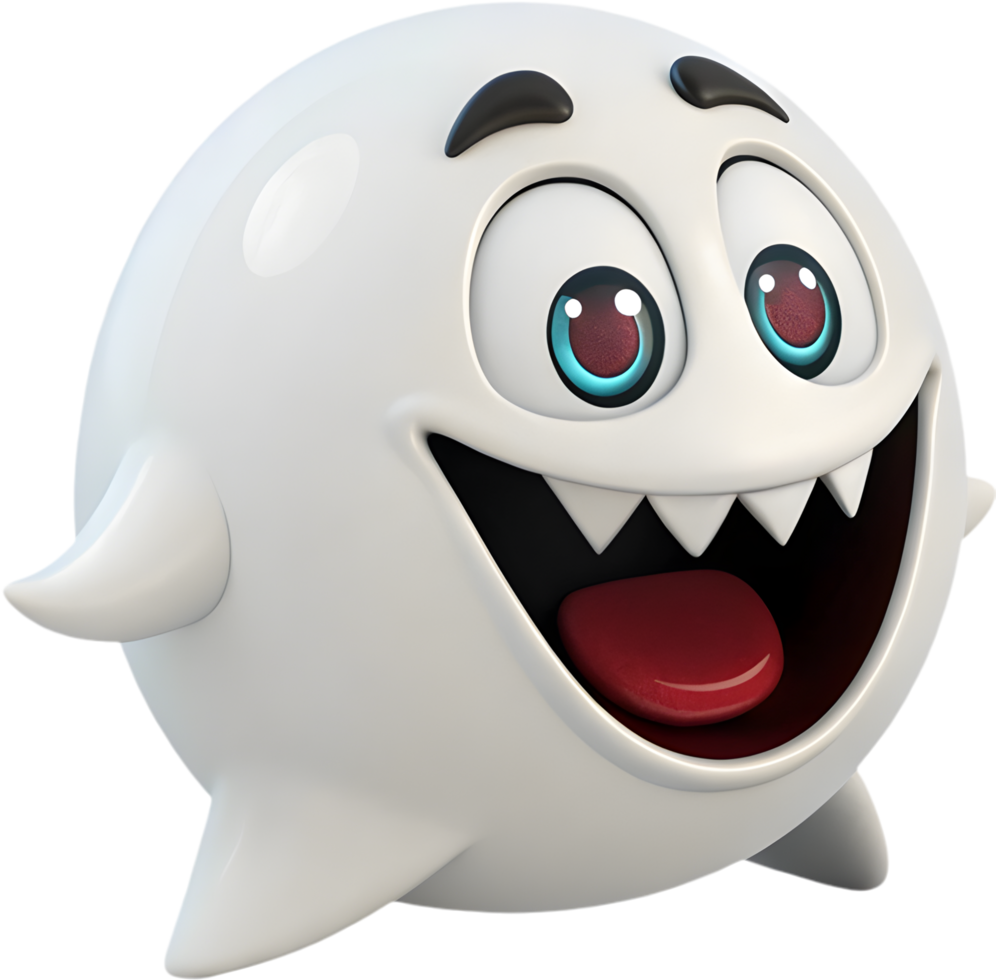 Friendly playful ghost with a cute round face for Halloween. . png