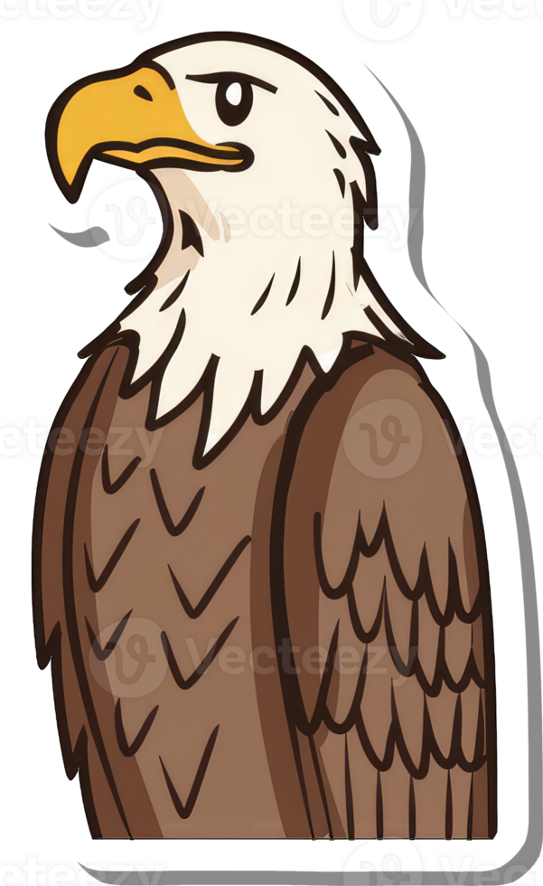A Majestic Bald Eagle Profile Illustration png
