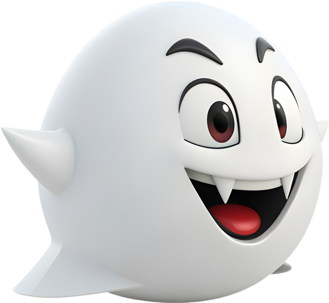 Halloween ghost with a cute and playful round face. . png