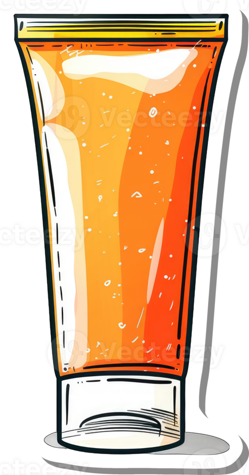 Orange Liquid Filled Tube Container Graphic png