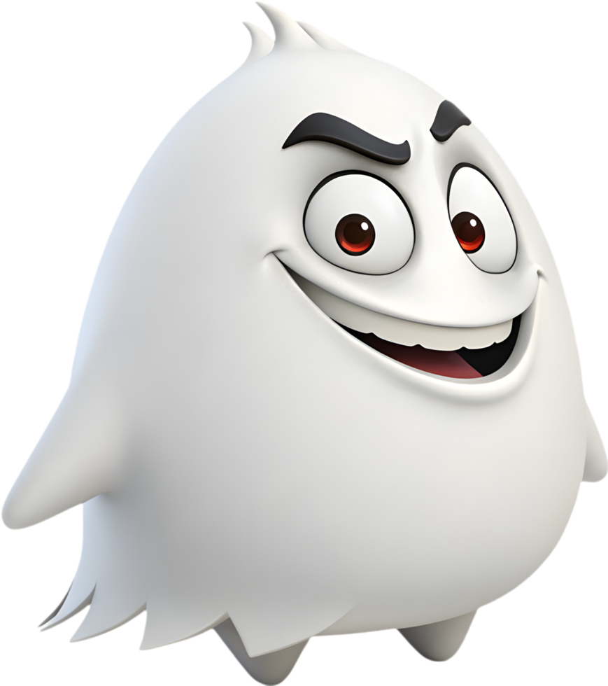 Whimsical ghost with a round face for spooky designs. . png